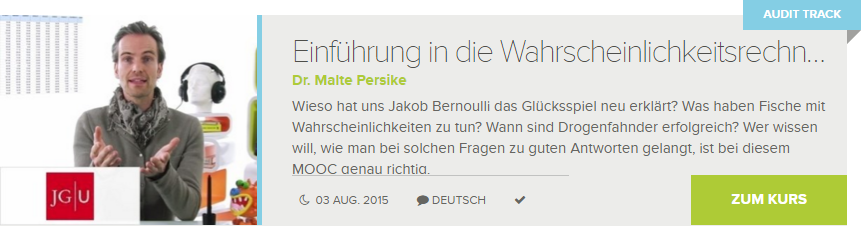 Einf&uuml;hrung in die Wahrscheinlichkeitstheorie